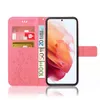 A pink phone case with a floral design, showing card slots and euro banknotes. Produktbild-Vorschau