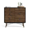 Rye Kommode 6 Schubladen mattschwarz, Walnuss Nachbildung. Produktbild-Vorschau 22