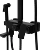 A close-up shot of a black shower system with a handheld bidet sprayer. Náhled obrázku produktu