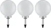 3er Set LED Solarleuchte, Kugel weiß, H 65 cm Produktbild-Vorschau 1