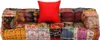 vidaXL 2-Sitzer Modularer Pouf Patchwork Stoff Produktbild-Vorschau 1