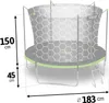 A diagram showing the dimensions of a trampoline. Produktbild-Vorschau