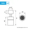 A technical drawing with dimensions of a faucet aerator. Produktbild-Vorschau