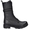 A black leather boot on a white background. Produktbild-Vorschau