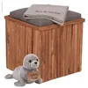 Teakbox Oxford mit Sitzkissen Teakholz massiv Hocker Garten Produktbild-Vorschau 8