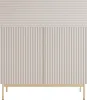 Selsey Linearis - Highboard mit 2 Türen, Klappfach und LED, Produktbild-Vorschau 6