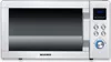 A front view of a silver and black Severin microwave oven. Produktbild-Vorschau