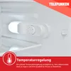 Interior view of a refrigerator, focusing on the temperature control dial and internal light. Produktbild-Vorschau