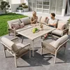 L-förmiges Gartensofa für 8 Personen Eisengestell mit Produktbild-Vorschau 1