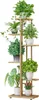A multi-tiered wooden plant stand filled with various potted plants. Náhľad obrázku produktu