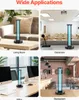 Collage showing a UV sterilizer lamp in different settings: living room, classroom, office, and restaurant. Anteprima dell’immagine prodotto