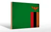 Holzschild Flagge Sambia 30x20cm Flag of Zambia Vintage Produktbild-Vorschau 1