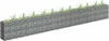 A long, rectangular gabion planter filled with soil and topped with grass, presented against a white background. Náhled obrázku produktu