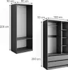 Vicco Kleiderschrank Elmo, 100 x 200 cm 2er Set, Anthrazit Produktbild-Vorschau 3