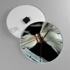 Wanduhr - Rund - Glasuhr - Feder Romantik Ehe - 40x40cm - Produktbild-Vorschau 2