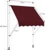 A diagram of a burgundy awning with dimensions indicated. Náhled obrázku produktu