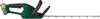 A cordless hedge trimmer shown from the side against a white background. Produktbild-Vorschau