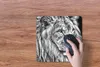 MuchoWow® Mauspad Mousepad Porträt - Löwe - Schwarz und Produktbild-Vorschau 3
