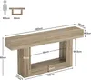 A diagram showing the dimensions of a console table, with a small illustration of a person for scale. Anteprima dell’immagine prodotto