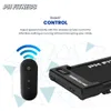 A remote control and a treadmill are shown with text describing smart control features. Produktbild-Vorschau