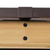 A close-up view of a metal bracket attached to a wooden beam, with two black screws visible. Produktbild-Vorschau