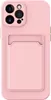 A pink phone case with a card holder attached. Produktbild-Vorschau