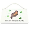 Mr. & Mrs. Panda holzbild Otter Seerose DIN A4 - Weiß - Produktbild-Vorschau 3