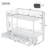 A diagram of a white metal bunk bed with dimensions indicated by lines and numbers. Anteprima dell’immagine prodotto