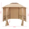 vidaXL Gartenpavillon mit Vorhängen Hexagonal 360x265 cm Produktbild-Vorschau 7