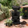 Tour à plantes Relaxdays, jardin vertical, empilable, sur Voir les images du produit 2