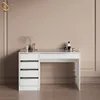 A white dressing table with drawers against a light brown wall. Produktbild-Vorschau