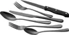 A set of black cutlery, including knives, forks, and spoons, arranged on a white background. Náhled obrázku produktu