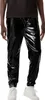 Herren Glänzende Hose Schwarz Metallic Disco Party Stilvoll Produktbild-Vorschau 1