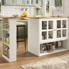 A modern kitchen island with a breakfast bar extension and storage cabinets. Produktbild-Vorschau