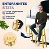 A man is sitting on a bar stool, with close-up images and text highlighting product features. Anteprima dell’immagine prodotto