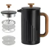 Edelstahl French Press mit Holzgriff – 1L Kaffeedrücker mit Produktbild-Vorschau 1
