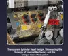 A close-up view of a transparent engine model, showcasing its internal mechanics and valve system. Voir les images du produit