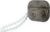 A brown and gray patterned AirPods Pro case with a pearl strap. Podgląd zdjęcia produktu