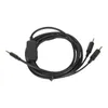 A black audio cable with a volume control and multiple connectors, coiled on a white background. Náhled obrázku produktu