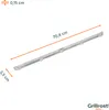 A product image showing a metal wind deflector with dimensions indicated by orange lines and text. Anteprima dell’immagine prodotto