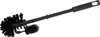 A black toilet brush with a long handle and two brush heads, one larger and one smaller, against a white background. Anteprima dell’immagine prodotto