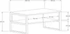 A line drawing diagram of a coffee table with dimensions indicated. Produktbild-Vorschau