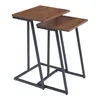 A set of two nesting side tables with dark wood-effect tops and black metal frames, shown against a white background. Podgląd zdjęcia produktu