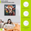 ARTland Leinwandbild Stier mit Kranz Größe: 40x40 cm Produktbild-Vorschau 3