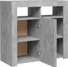 A gray cabinet with two doors that are open, revealing shelves inside. The inside of the cabinet is brown. Anteprima dell’immagine prodotto