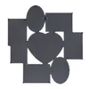 A dark gray collage picture frame with multiple openings for photos, including a central heart shape. Produktbild-Vorschau