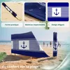 Lantigo Paravent de Plage Ancres Bleues 6 m Brise-vent pour Voir les images du produit 3