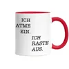 Ich atme ein Ich raste aus Tasse Rot Geschenk Büro Produktbild-Vorschau 2