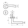 Technical drawing with dimensions of a door handle. Produktbild-Vorschau