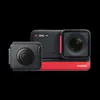 A product shot of the Insta360 ONE RS Twin Edition camera with its accessories against a black background. Náhled obrázku produktu